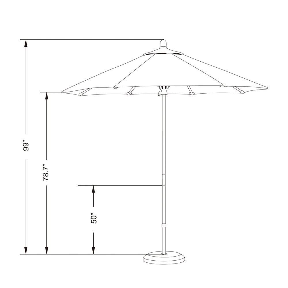 Navy Blue 7.5ft Round Wood Umbrella F7717