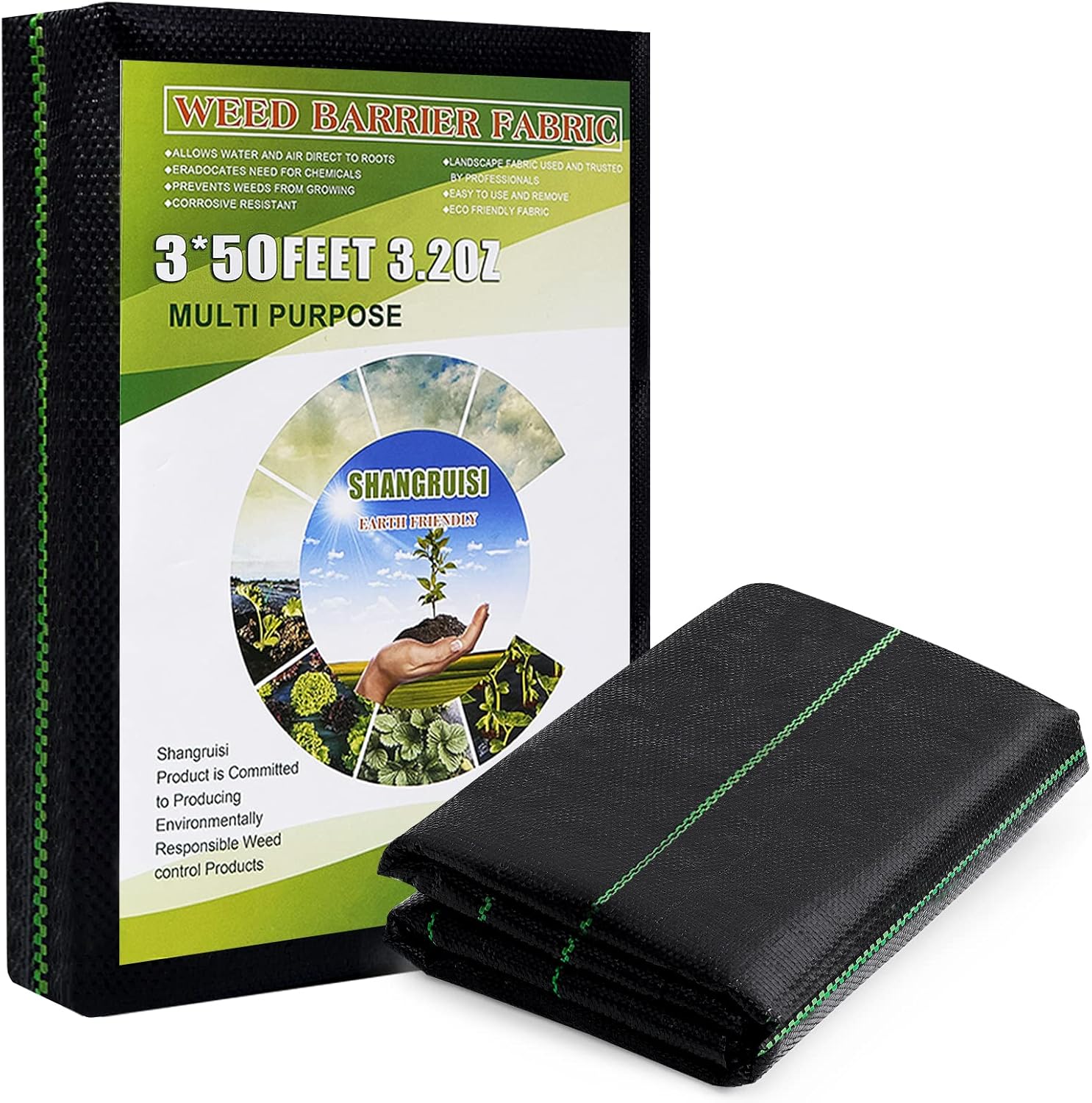 3ft x 300ft Woven Weed Barrier Landscape Fabric Pack of 2 J935
