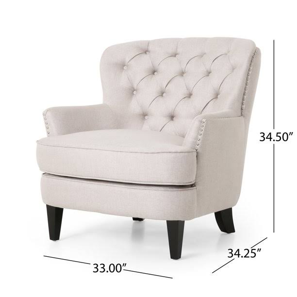 Tufted Club Chair and Ottoman Gray P732489