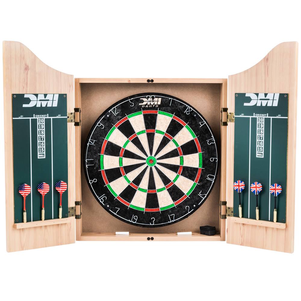 Oak Dartboard Cabinet Set I897