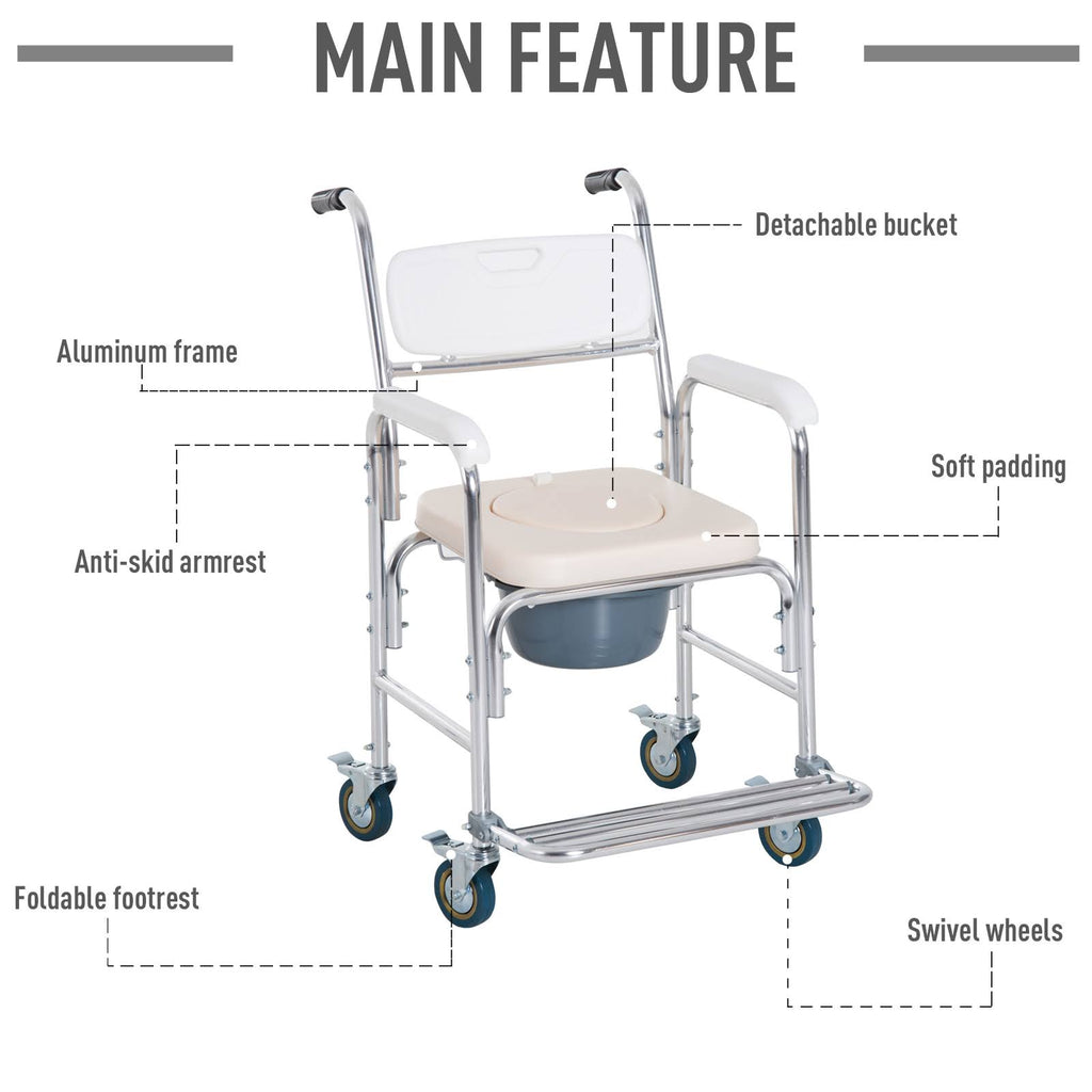 Medical Rolling Commode Chair E643060
