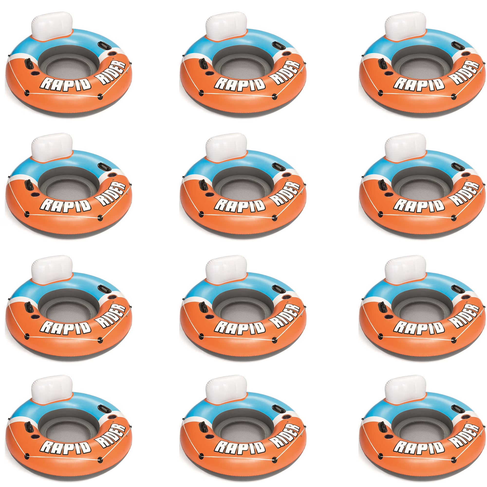 Orange Inflatable Pool Chair Tube (12 Pack) T40565