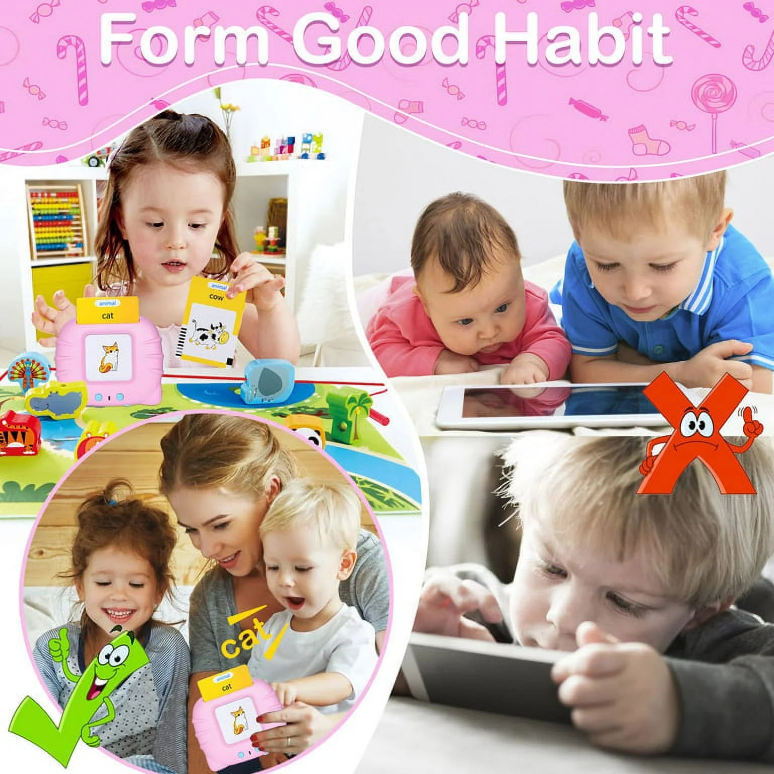 Toddler Talking Flash Cards 224 Sight Words Pink G3300