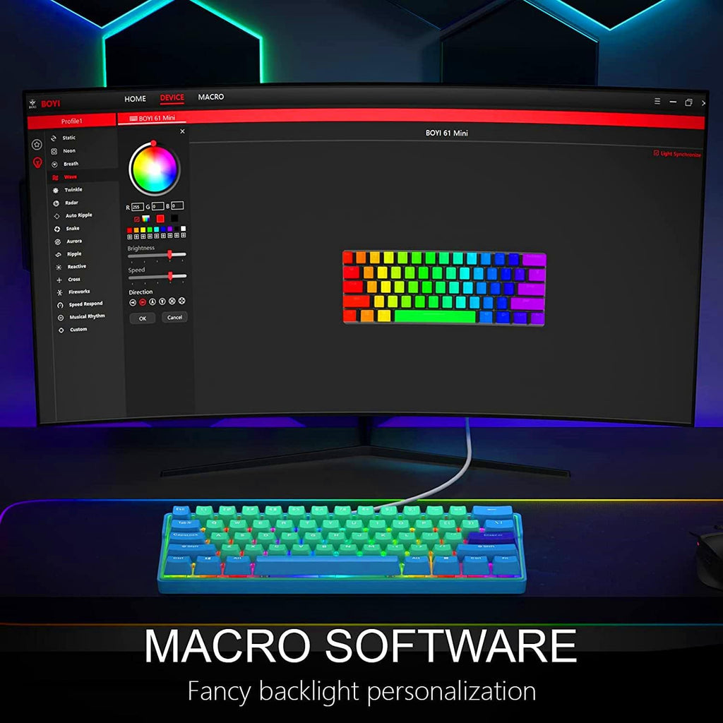 60 Percent Wireless Mechanical Keyboard with Cherry MX Blue Switch Q5628
