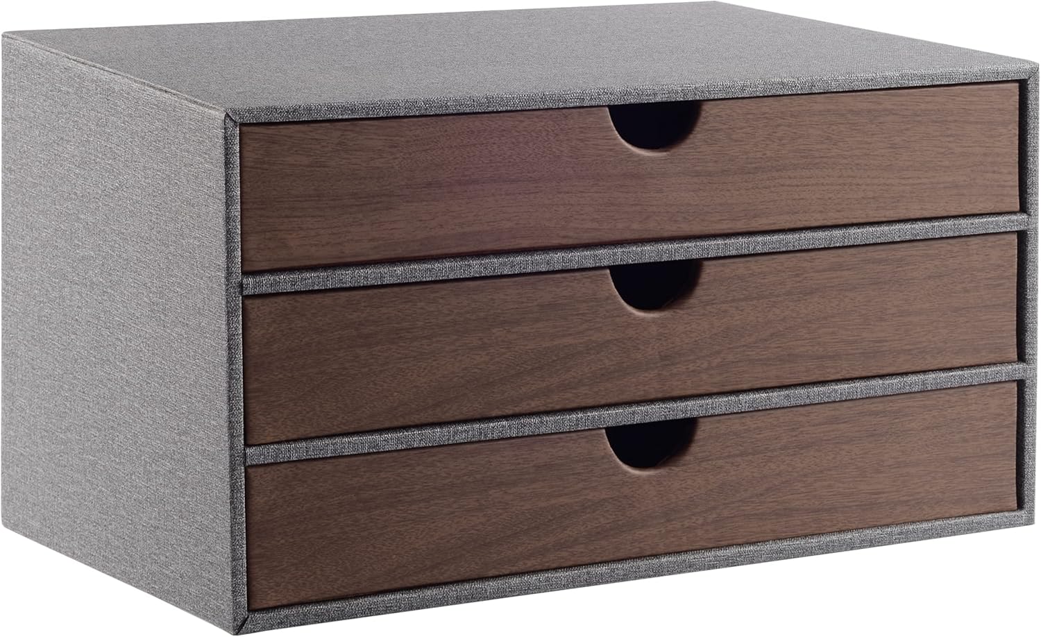 Black Leather 3 Drawer Desk Organizer Storage Box K162361