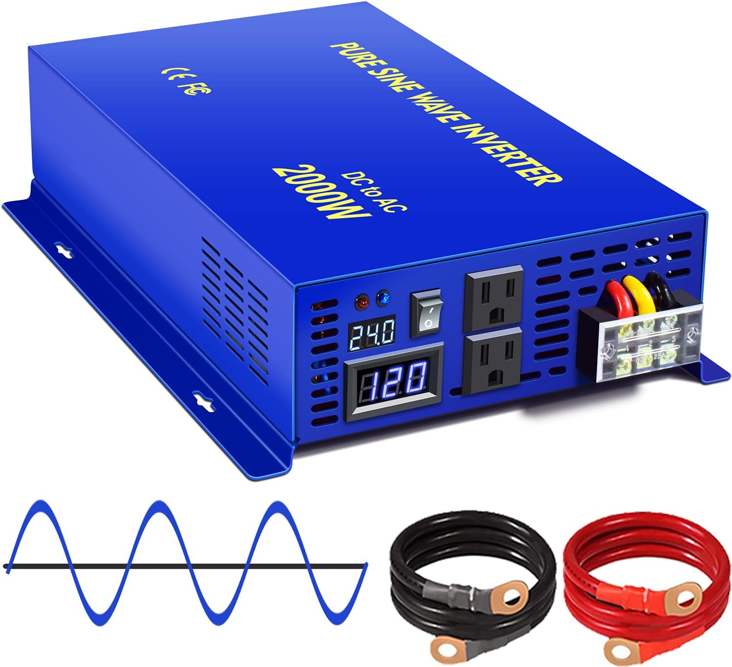 2000 Watt Pure Sine Wave Power Inverter 48V DC to AC 120V K8230