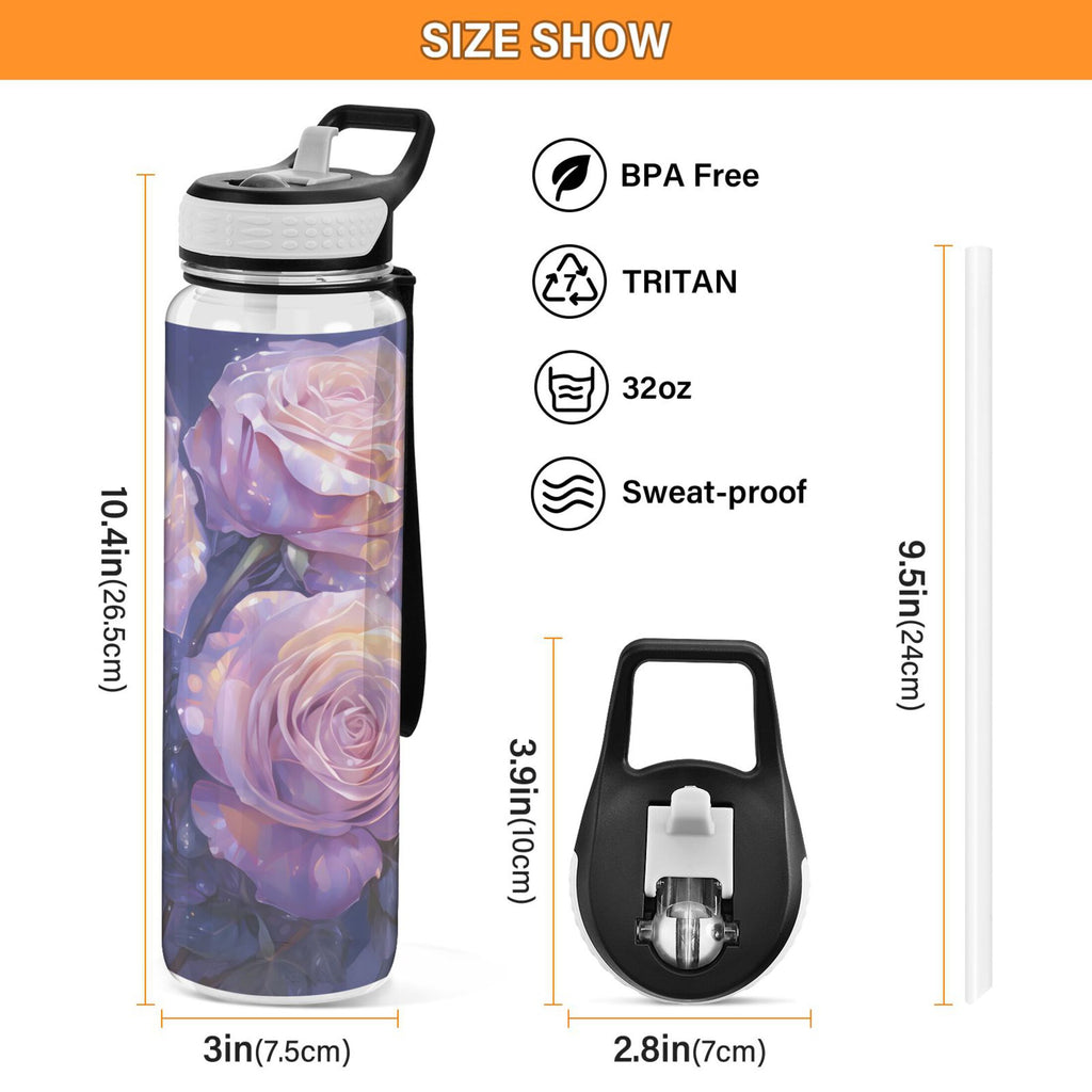Purple 32oz Tritan Sports Water Bottle with Straw K569