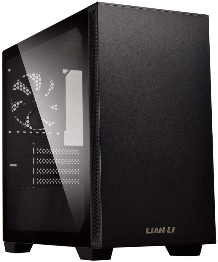 White microATX Mid-Tower Computer Case with Tempered Glass Side Panel C336454