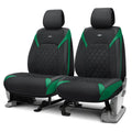 Black Seat Covers with Green Accents C8094