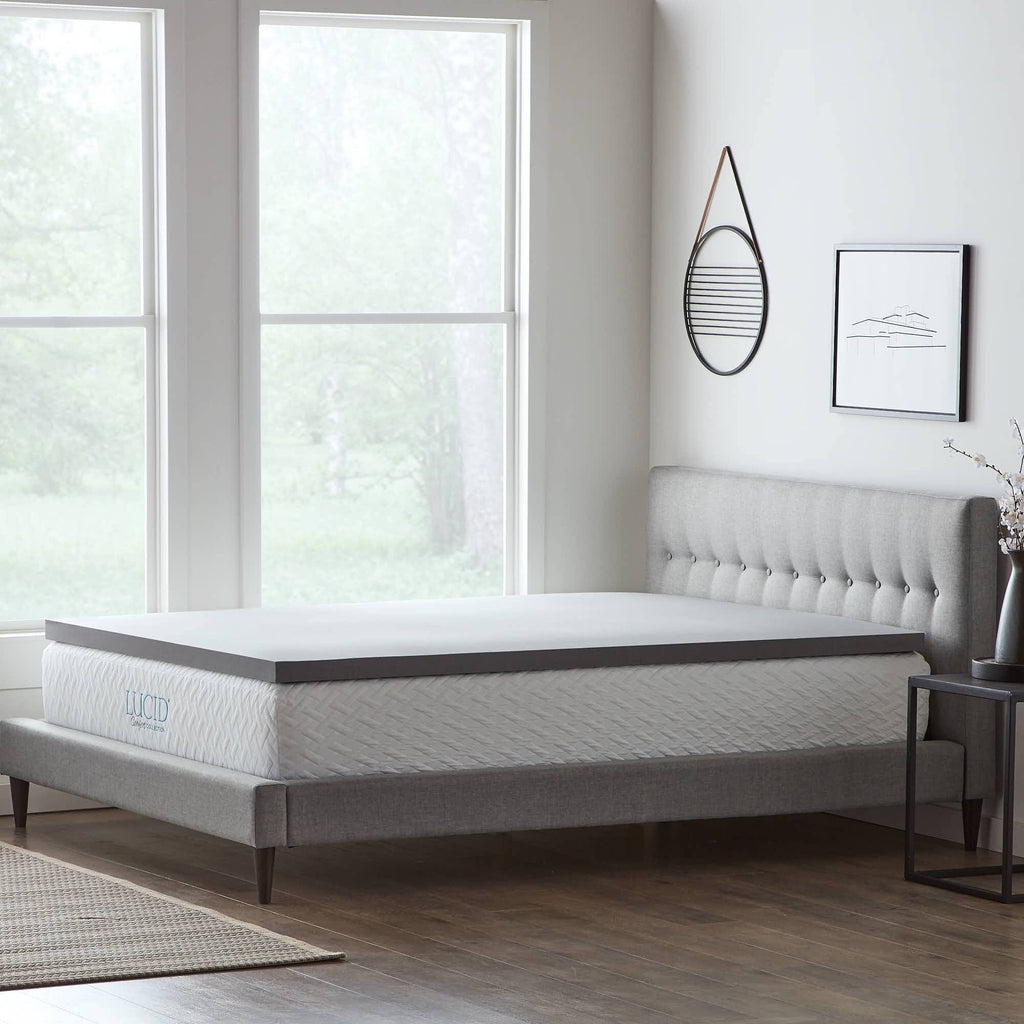 Gray Queen 4 inch Memory Foam Topper U20895