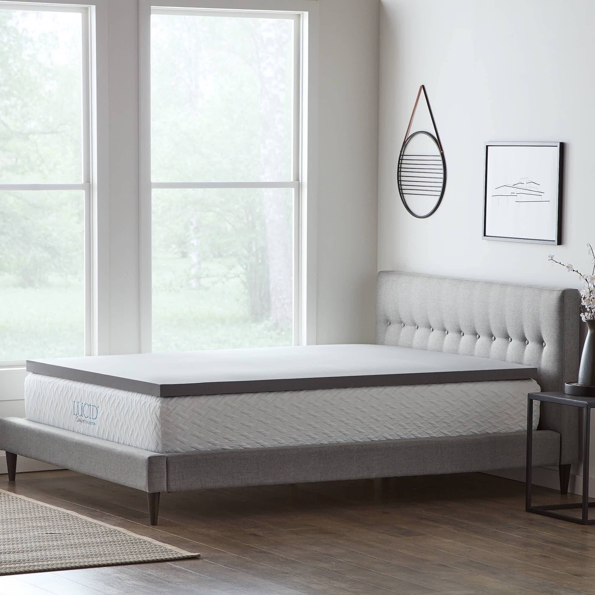 Gray Queen 4 inch Memory Foam Topper U20895
