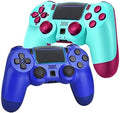 2 Pack Wireless Game Controller for PS4 (Transparent White Blue) N2838