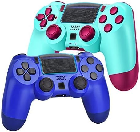 2 Pack Wireless Game Controller for PS4 (Transparent White Blue) N2838