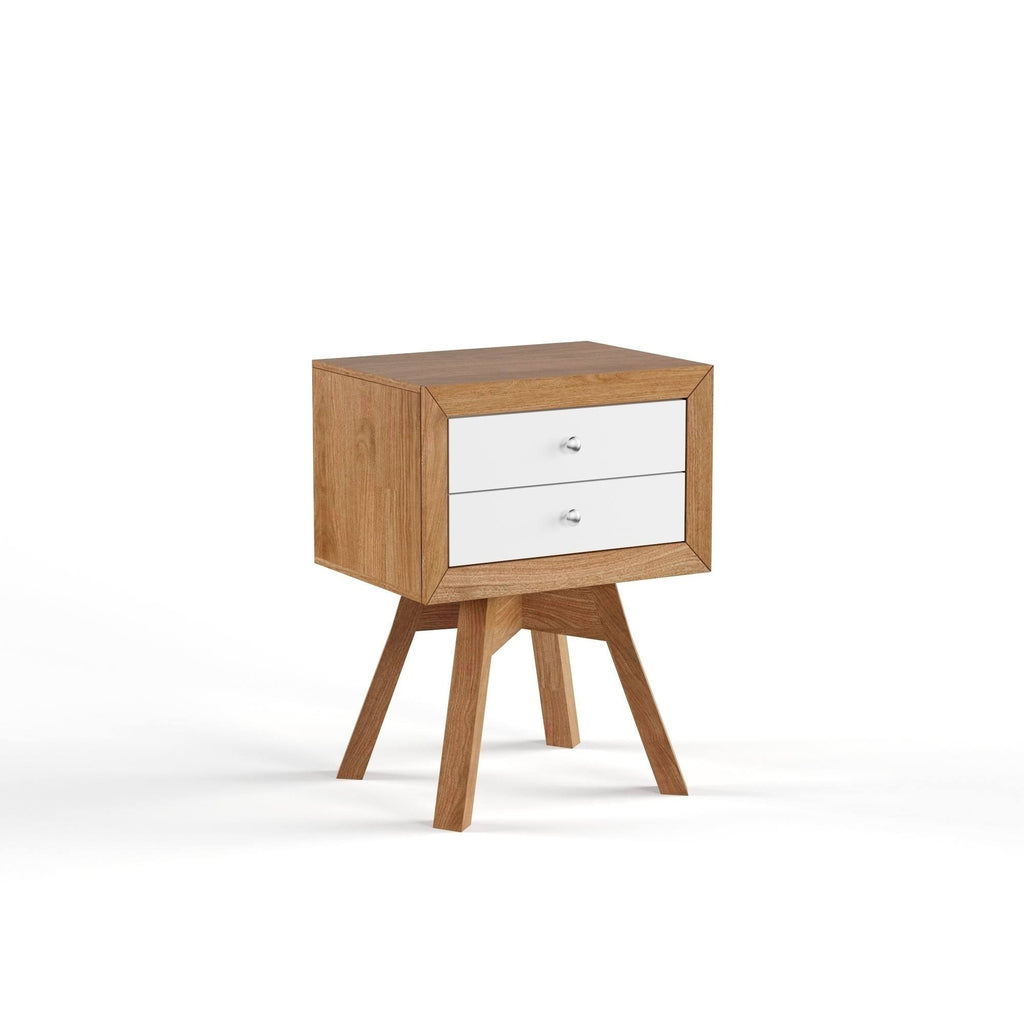 Walnut and White Two-Tone Nightstand W53975