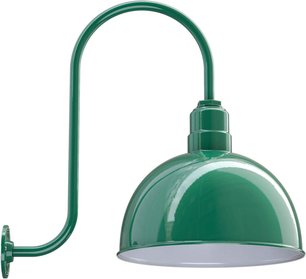 15 inch Bowl Dome Gooseneck Outdoor Wall Mounted Barn Light D686