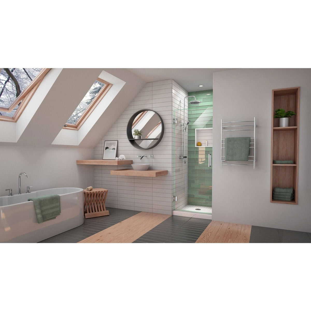 Chrome Frameless Hinged Shower Door A2175