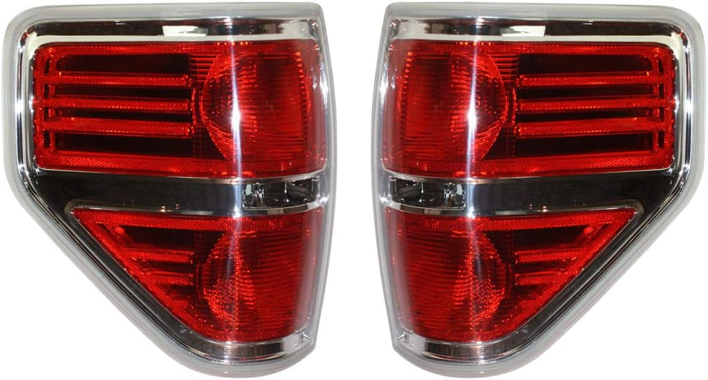 Tail Light Lens and Housing Set of 2 for Ford F-150 C837