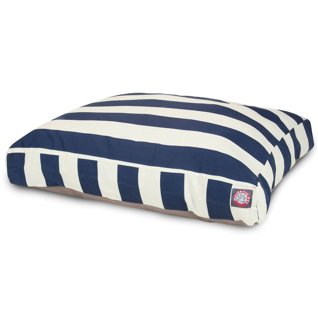 Navy Blue Vertical Stripe Rectangle Pet Bed R685432