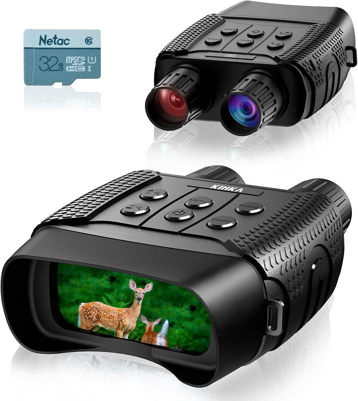 Night Vision Monocular Goggles, Infrared Digital Monocular, HD Photo & Video with 32GB Card, Pack of 2 B25315