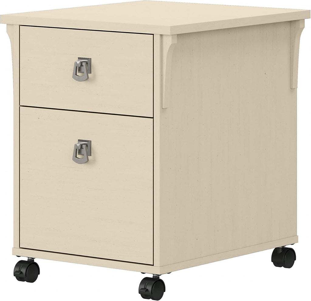 Antique White 2 Drawer Mobile File Cabinet O34815