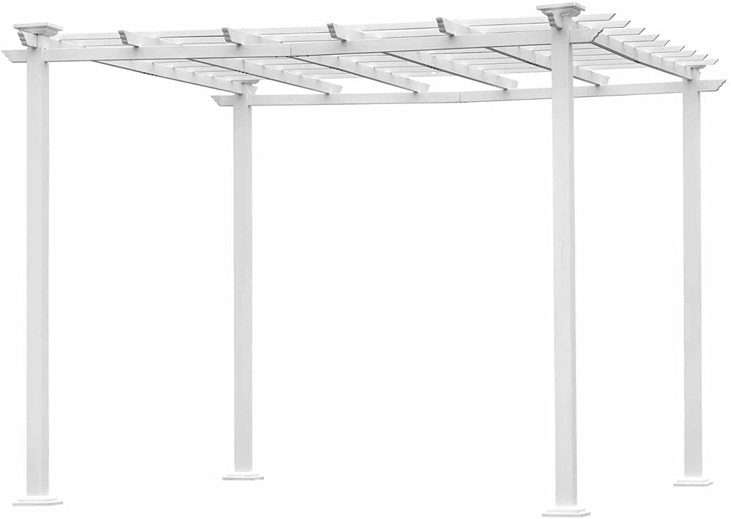 White Iron Square Patio Gazebo Pergola P2597