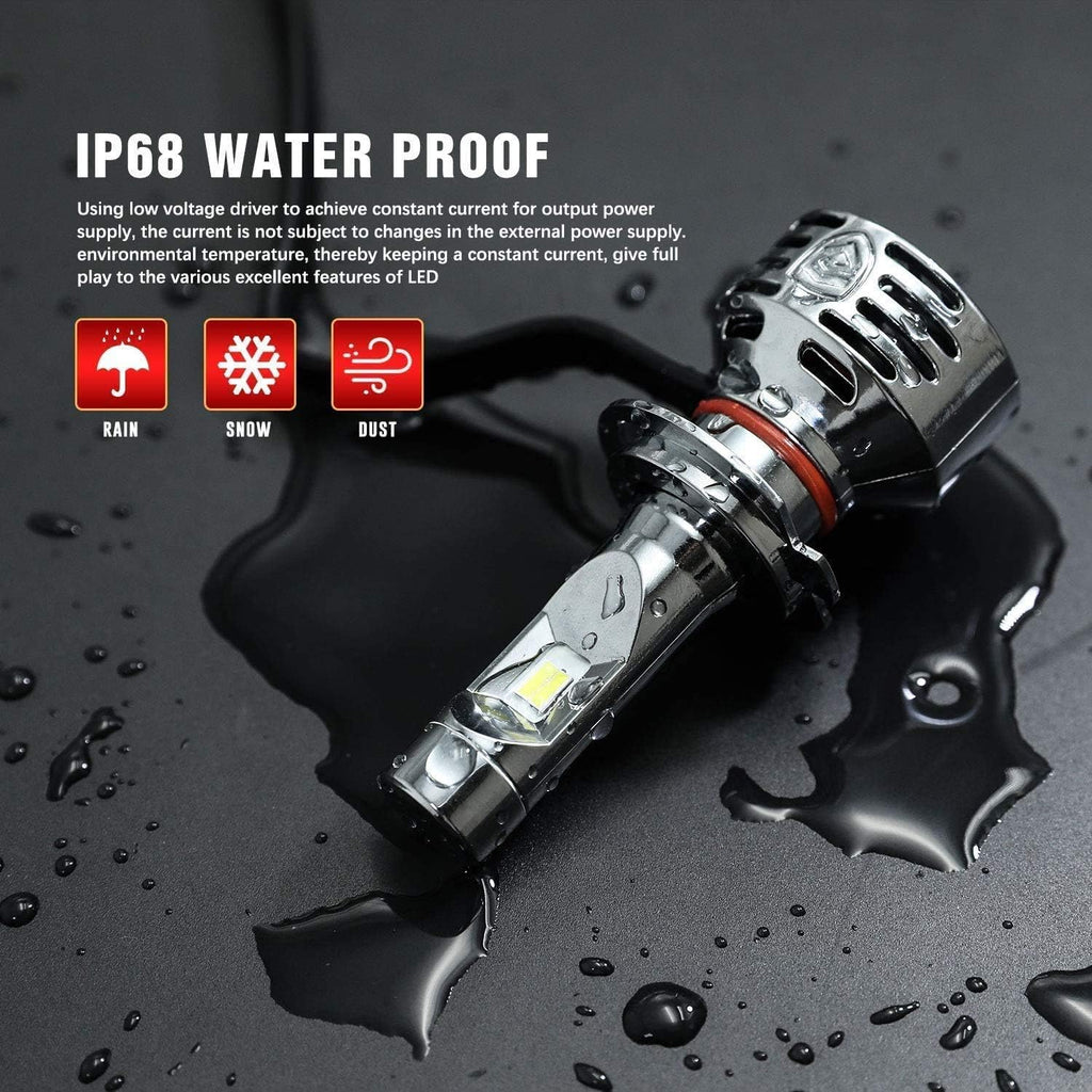 12000LM LED Headlight Bulbs Conversion Kit, 6000K White&Yellow, IP68 Waterproof, Pack of 2 S91358