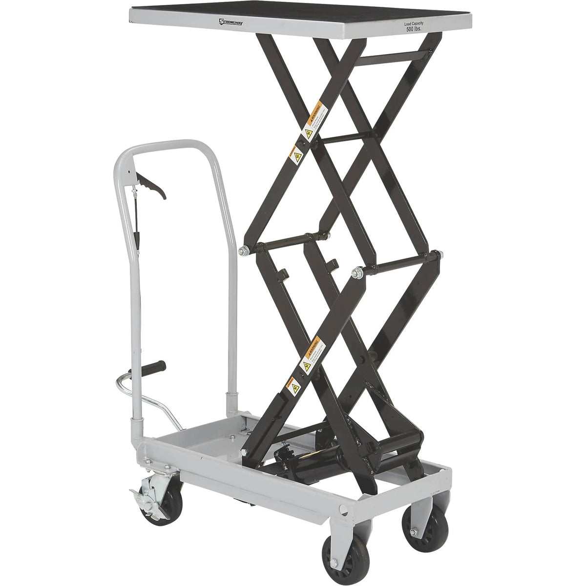 2-Speed Hydraulic Lift Table Cart, 500-Lb. Capacity, 50 3/4inch Lift Height E13600