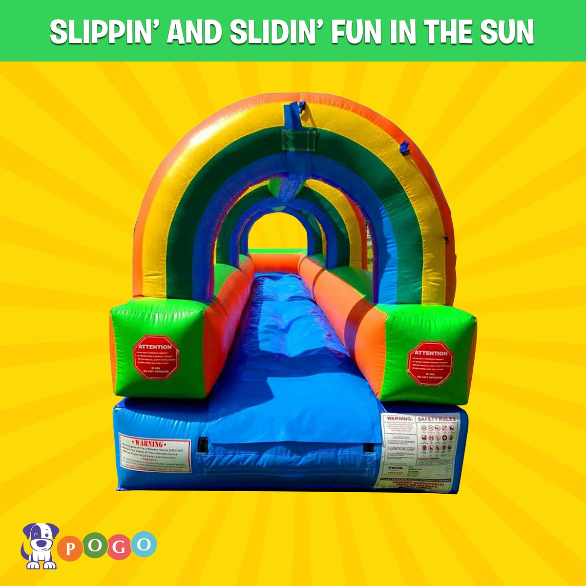 Rainbow Inflatable Slip and Slide with Blower E38288