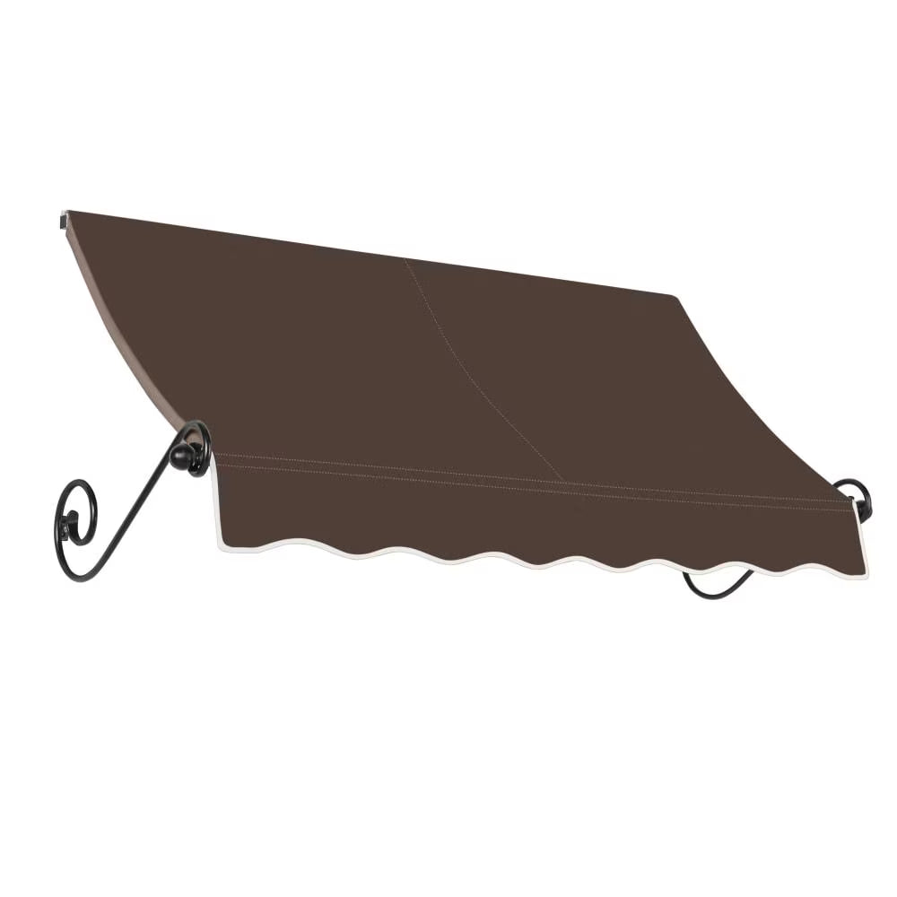 10.375 ft Fixed Awning Acrylic Fabric, Brown G520395