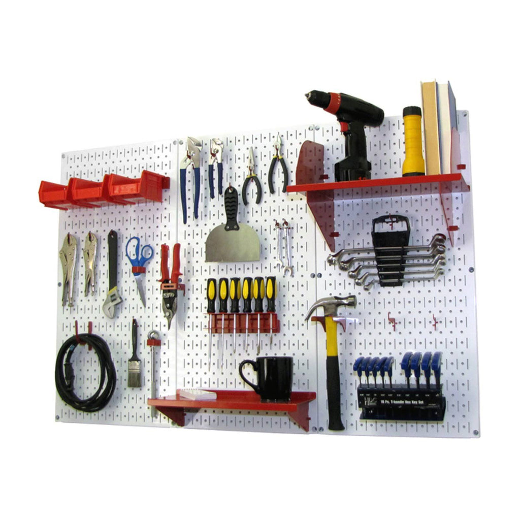 White Metal Pegboard Tool Storage Kit C3566