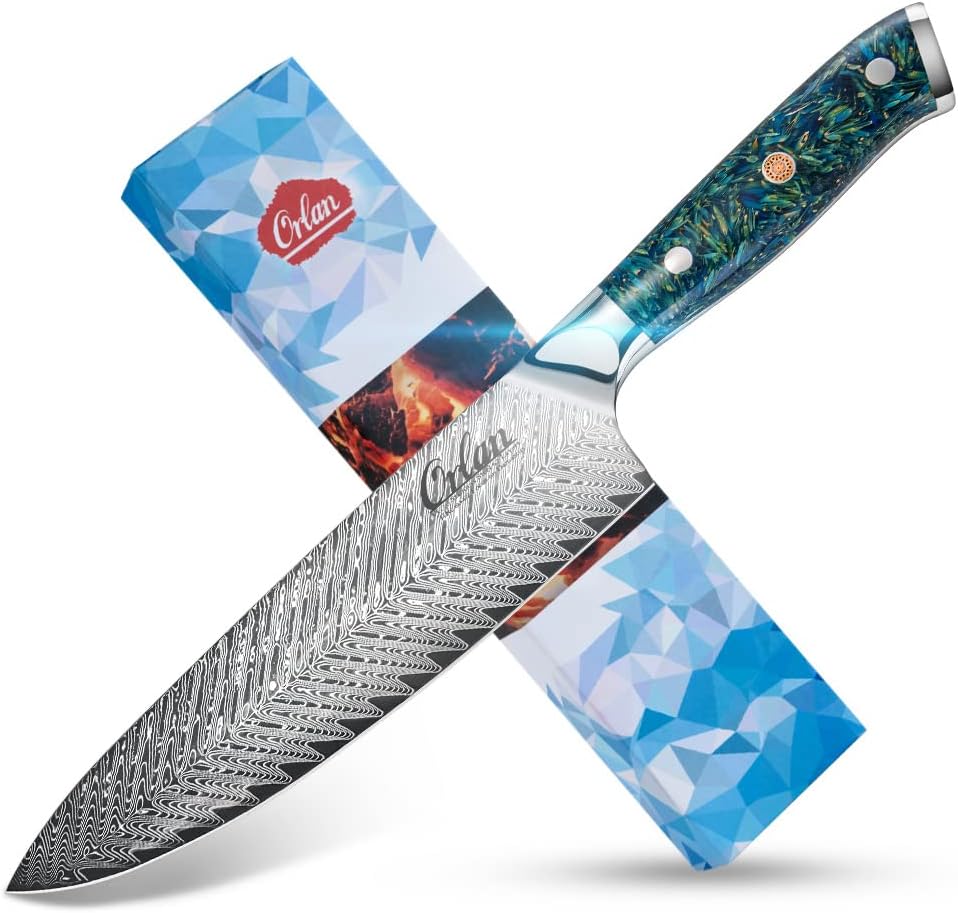 8 inch Chef Knife with VG10 Damascus Steel Blade and G10 Handle L871