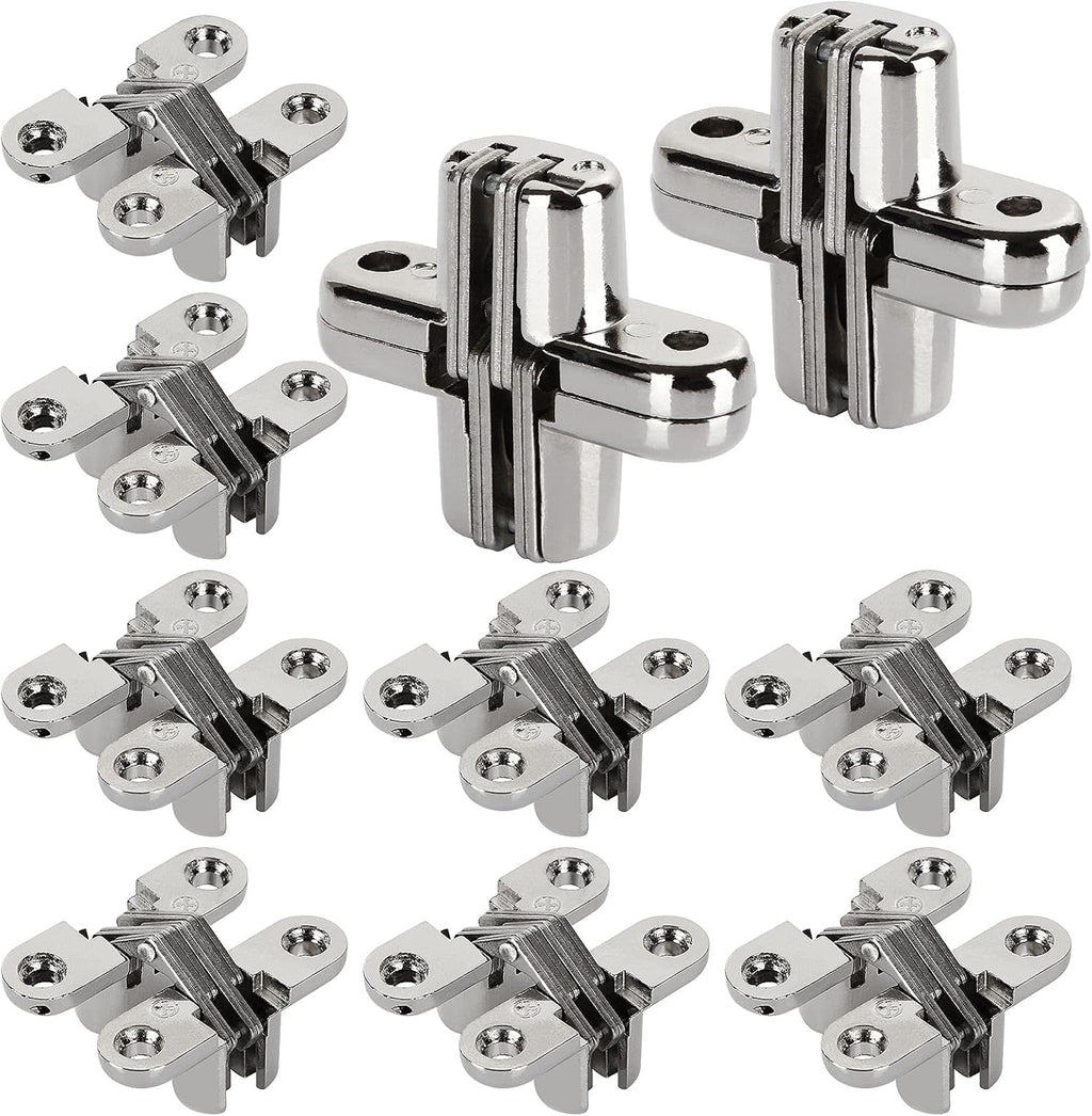 10 Pcs Zinc Alloy Concealed Cross Hinges Y36343