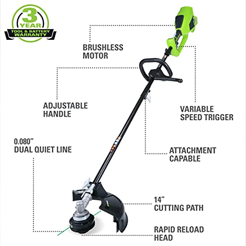 40V 14" Brushless Cordless String Trimmer with 4.0Ah Battery and Charger H89269