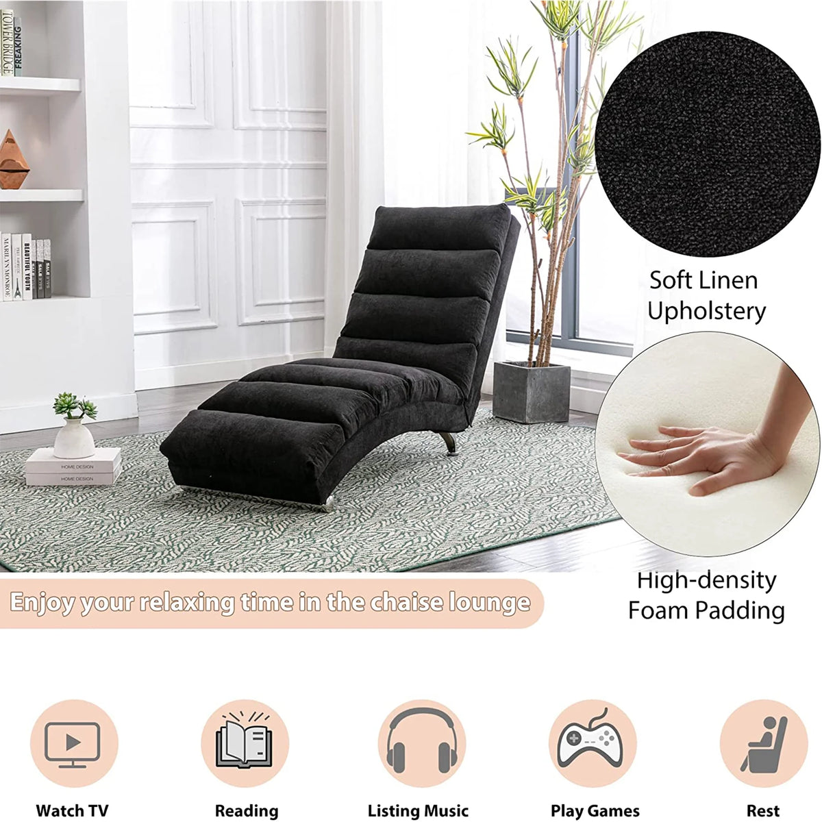 Black Linen Electric Massage Recliner Chair X686