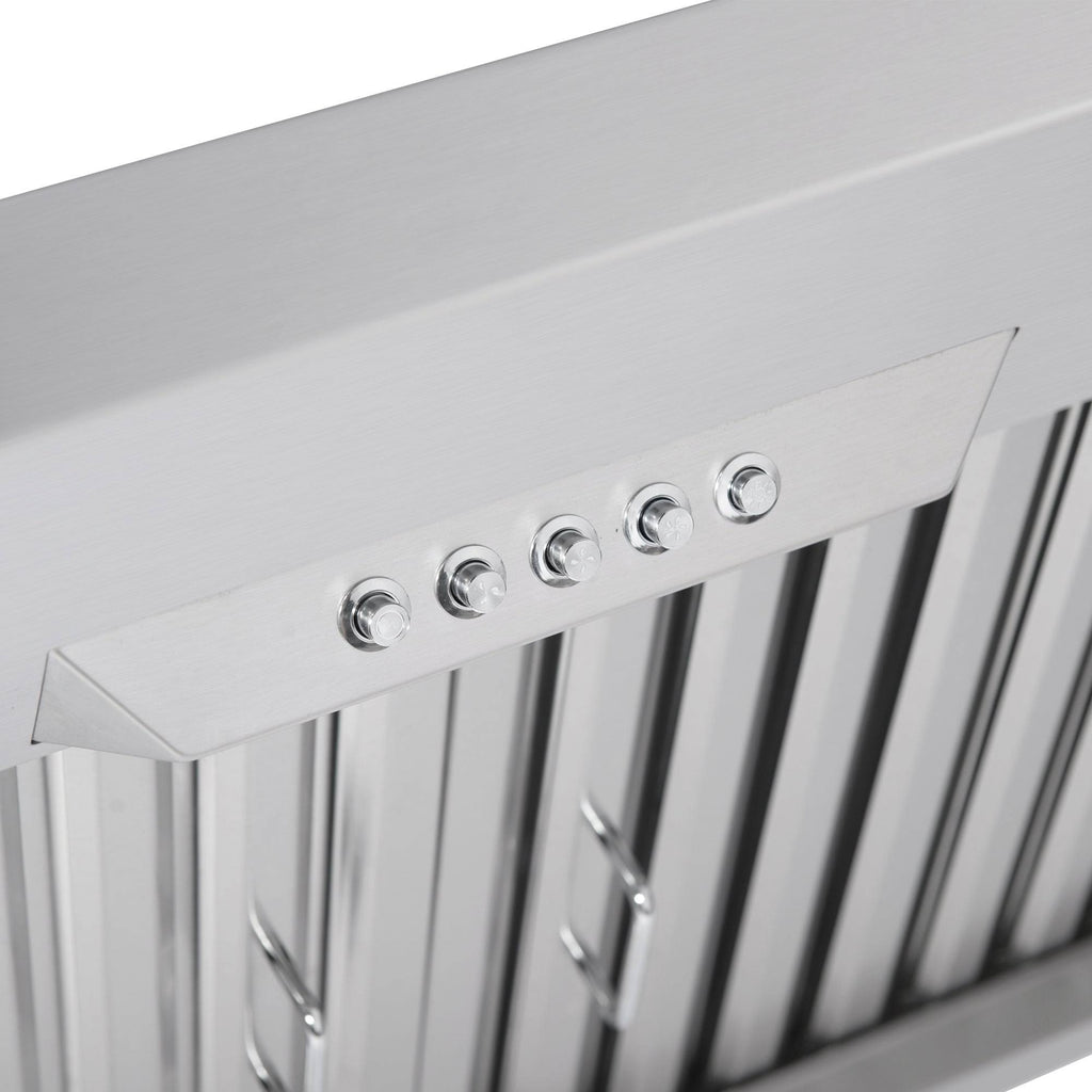 Stainless Steel Ducted Under Cabinet Range Hood with Push Button Controls, LED Lighting and Permanent Filters T325295
