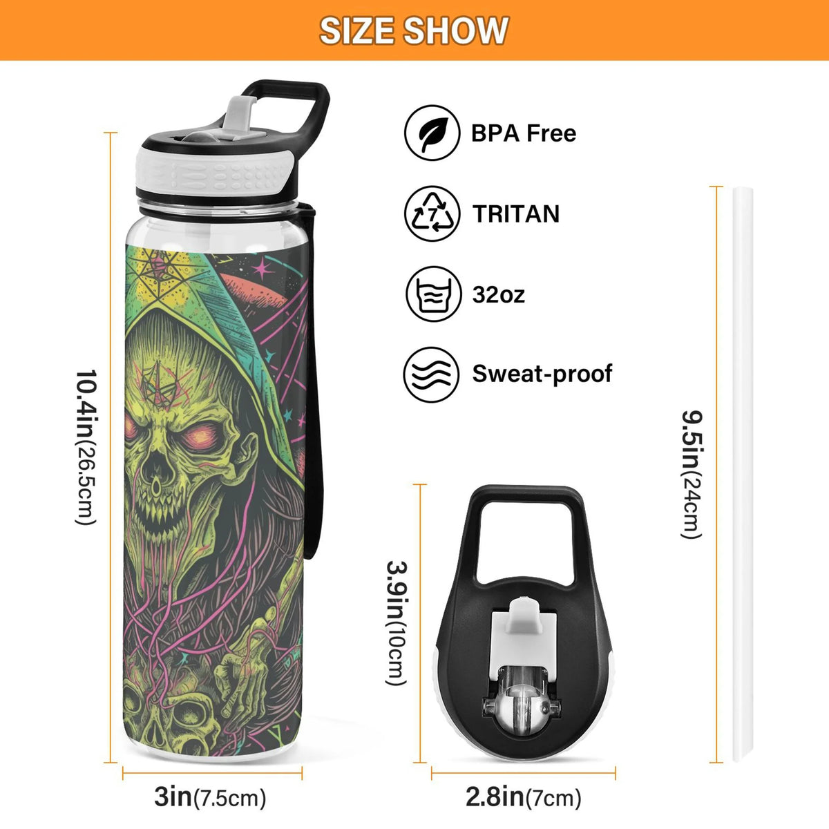 32oz Leakproof Tritan Sports Water Bottle with Straw L8624