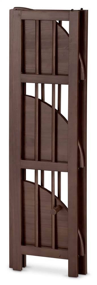 Truffle Brown 4-Shelf Corner Folding Bookcase V3982