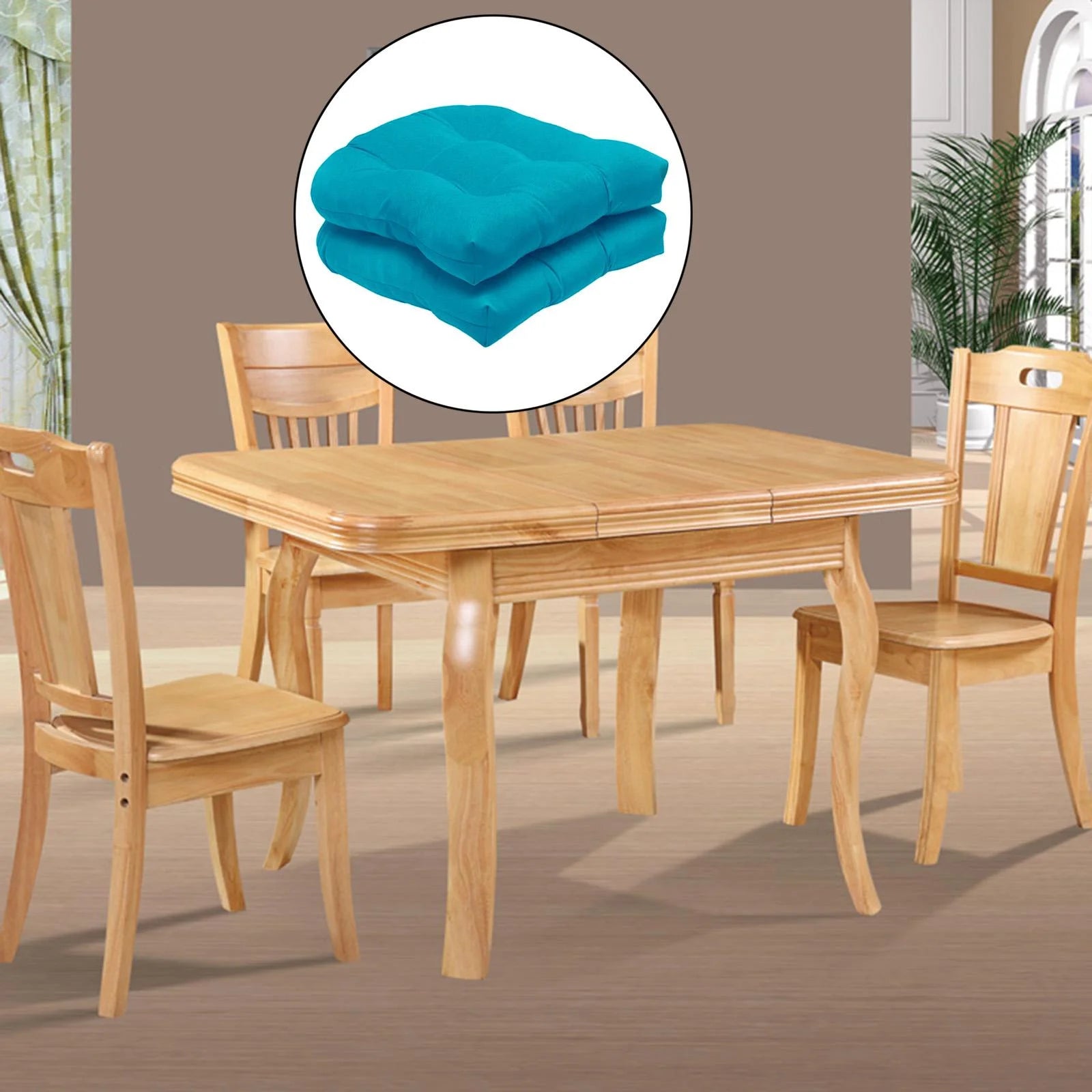 2 Pack Tufted Seat Cushions 19" x 19" U Shape Fade Resistant Blue H32982