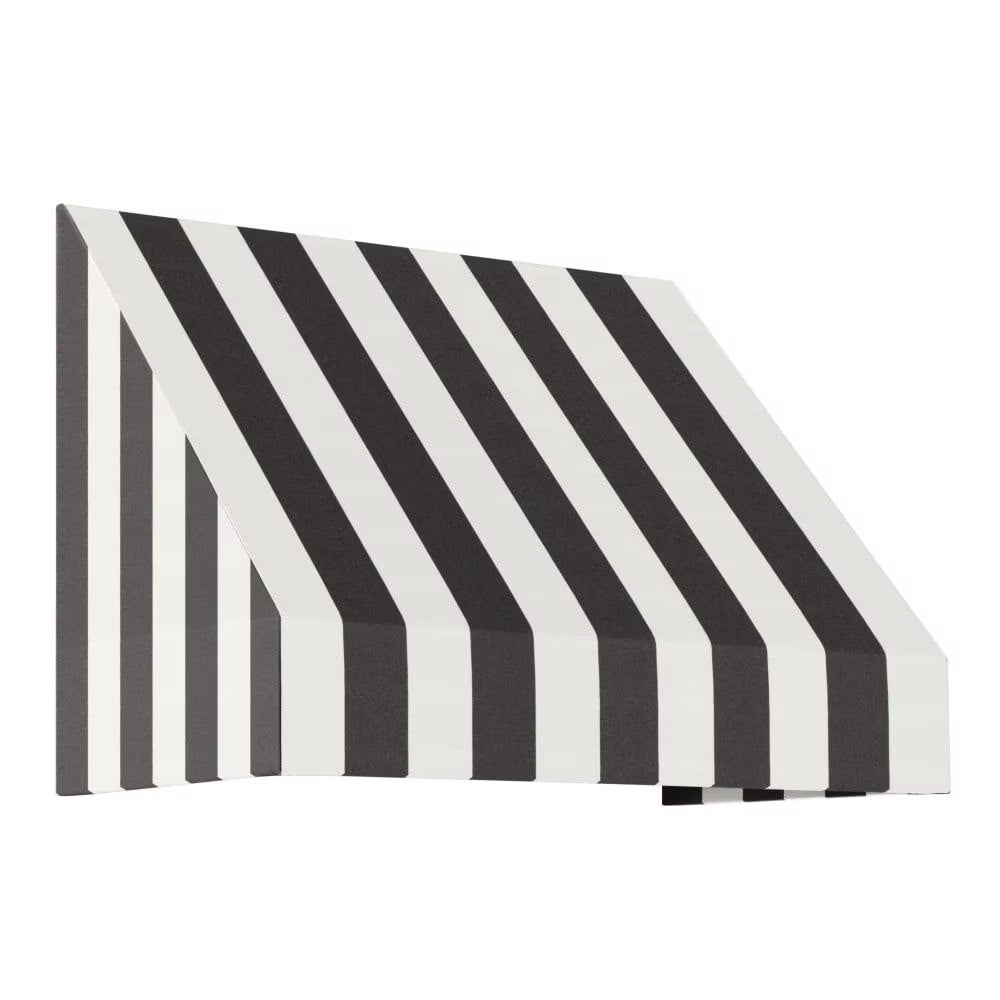 Black/White Stripe Acrylic Fixed Awning L41048