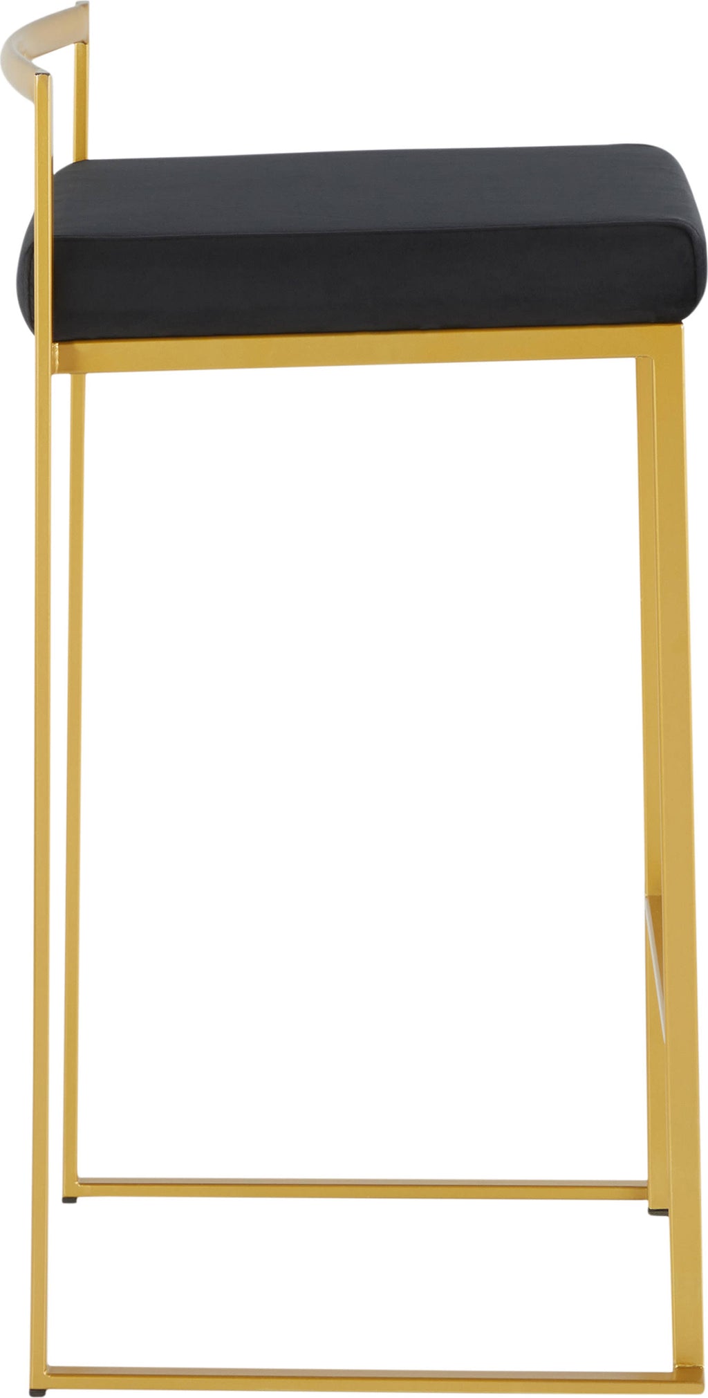 Gold Black Velvet Counter Stool (Set of 2) M407