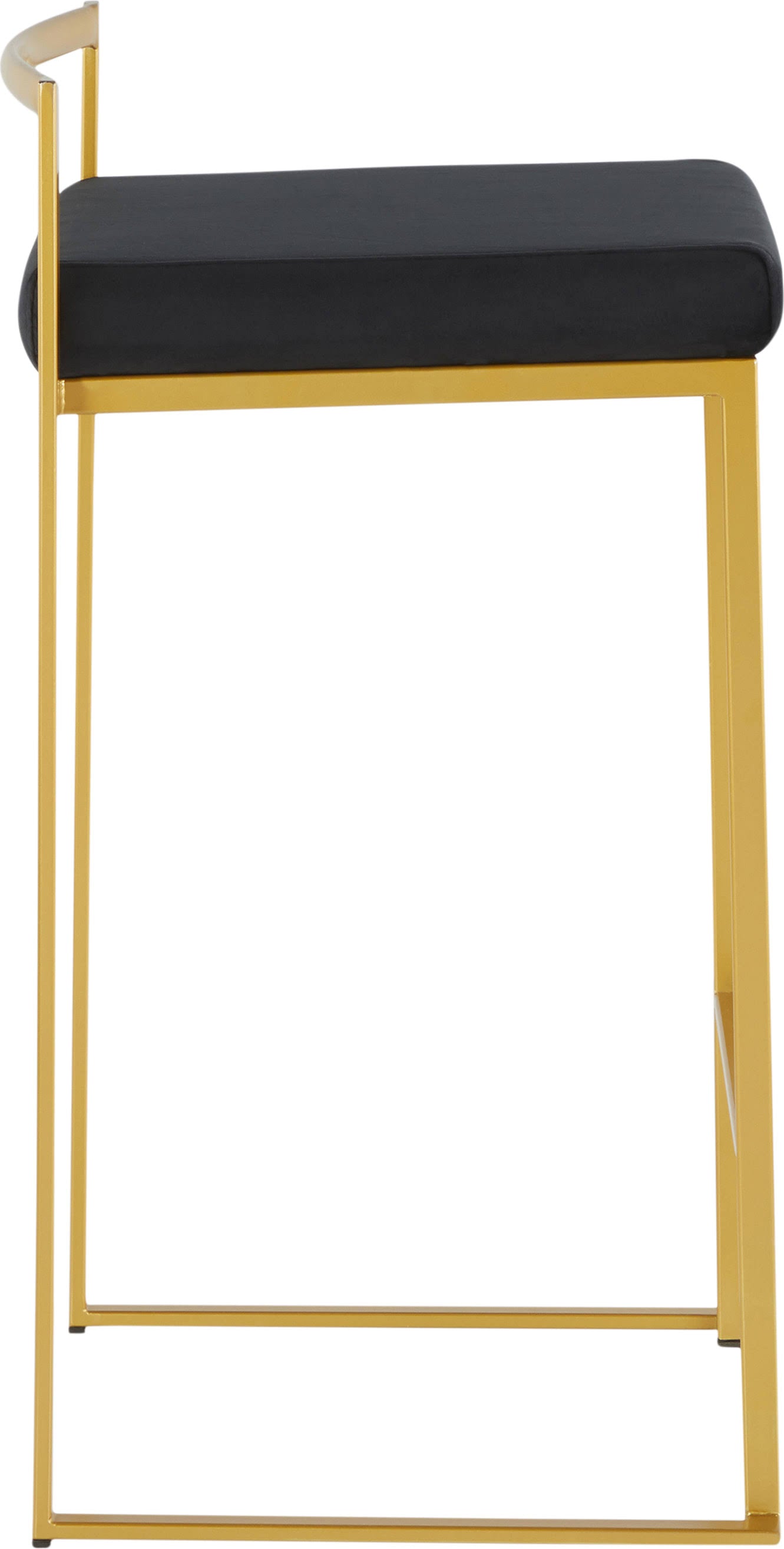 Gold Black Velvet Counter Stool (Set of 2) M407