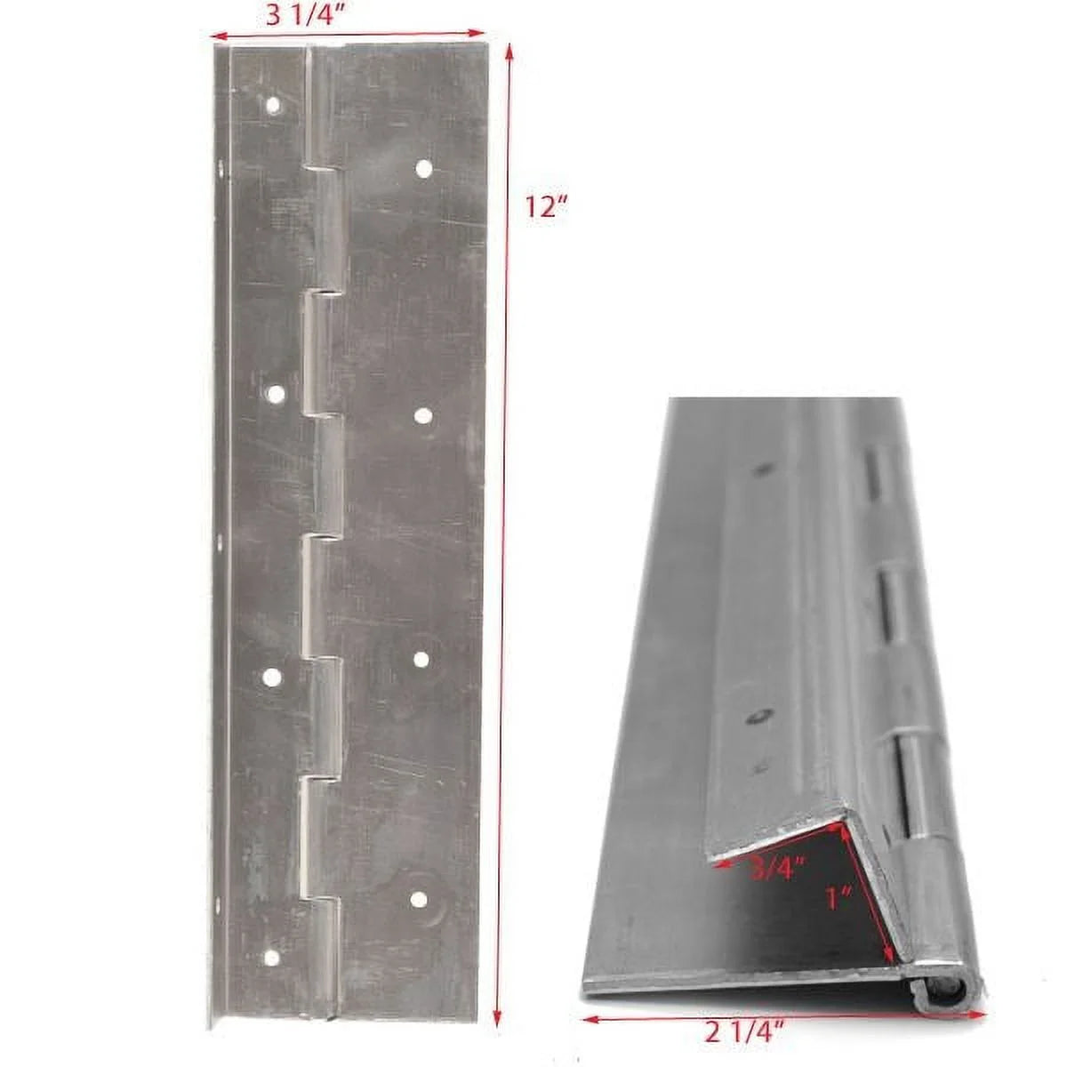 Aluminum 3/4 x 3 1/4 x 12 Inch 12 Gauge Offset Seat Hatch Hinge (Pair) R155