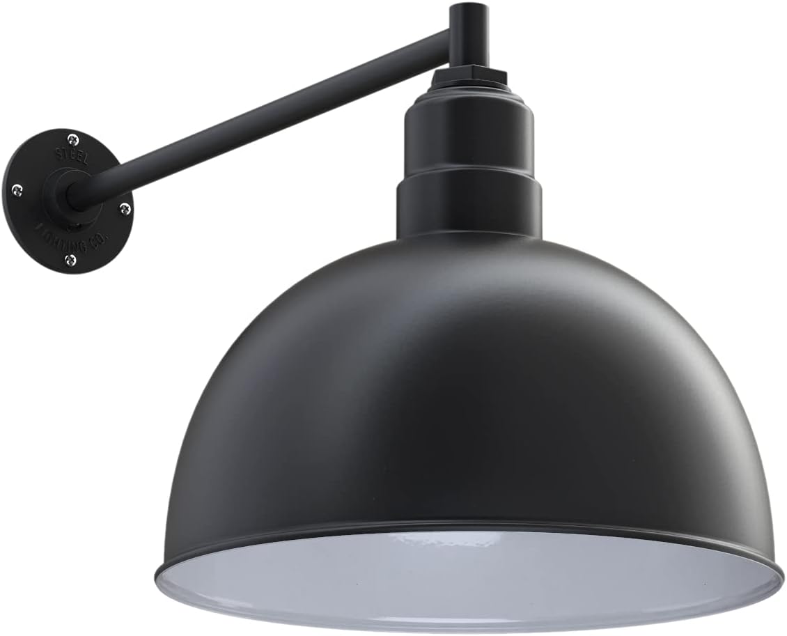 15 inch Bowl Dome Gooseneck Outdoor Wall Mounted Barn Light D686