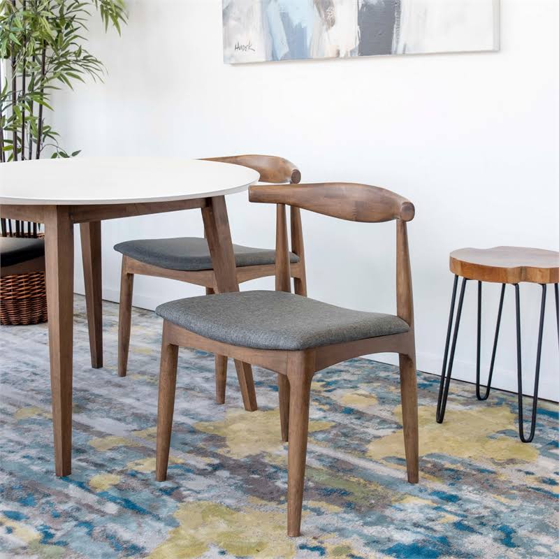 White Top Walnut Dining Table D407582