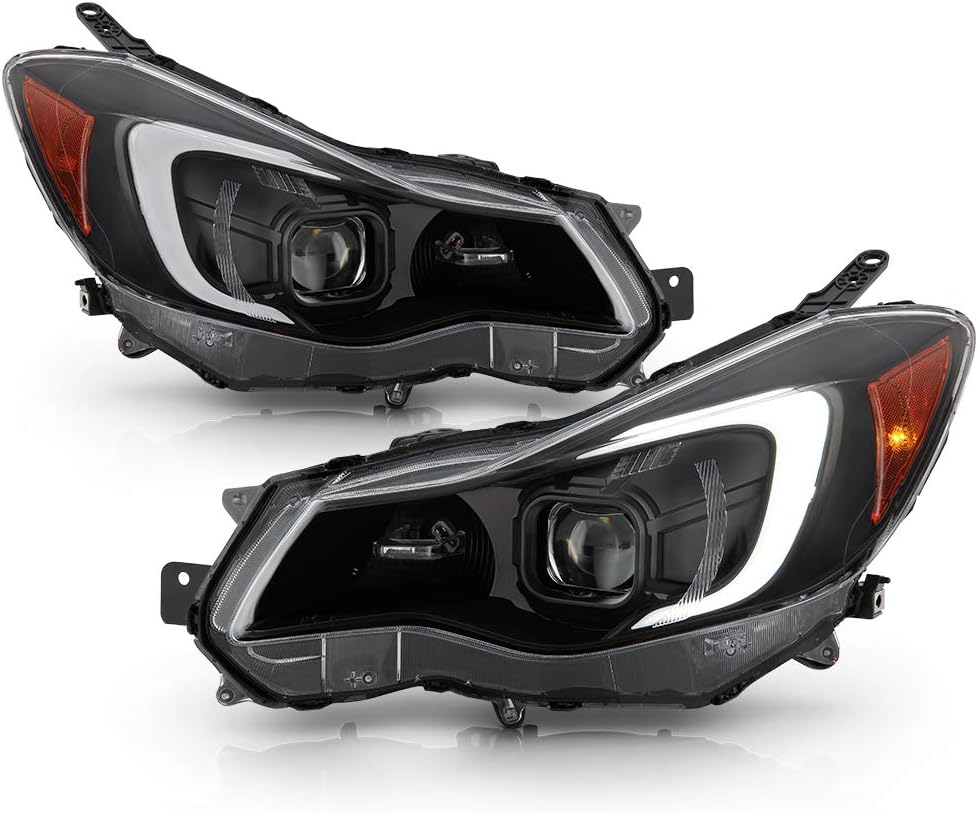 Black Housing LED Tube Projector Headlights Headlamps B31797