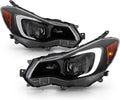 Black Housing LED Tube Projector Headlights Headlamps B31797