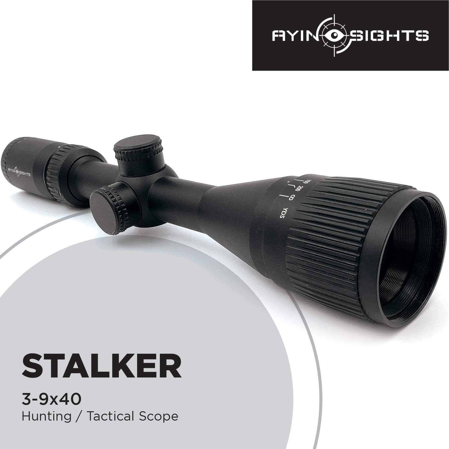 3-9x40 Tactical Scope with Capped Turrets J878