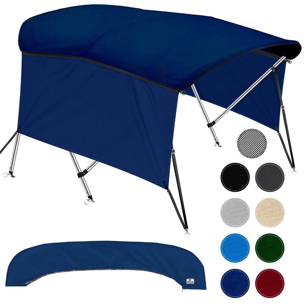 Navy Blue 3-Bow Bimini Top for Boats with Storage Boot D230521