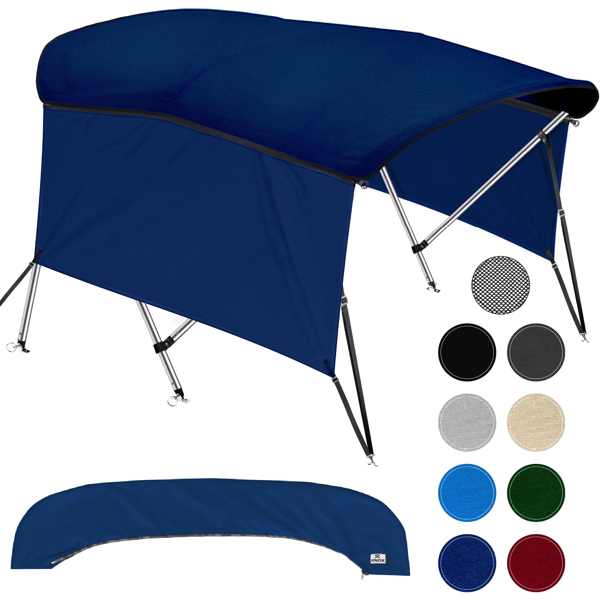 Navy Blue 3-Bow Bimini Top for Boats with Storage Boot D230521