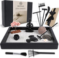 Zen Garden Desk Decor Set with Wooden Tray, White Sands, Rocks, Rake Tools, Pack of 2 M152269